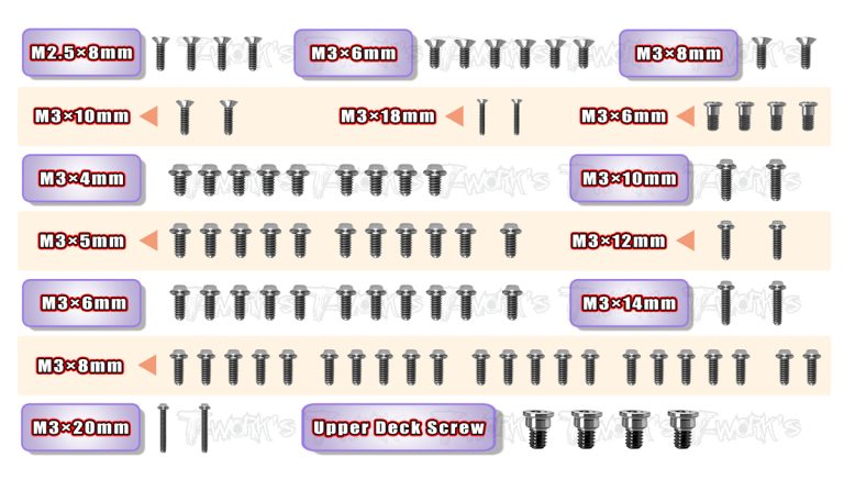 T-Work`s Screw Sets for Xray X4-2023 Touring Car