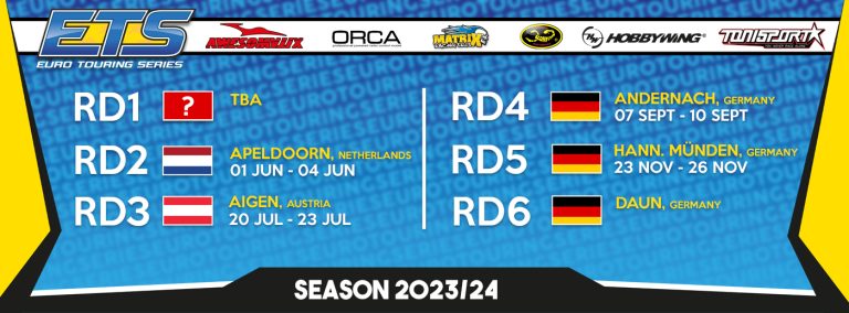 Race Calendar for ETS Season #16 2023/24